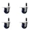 Service Caster 3.5'' Solid Poly Swivel 1-1/8'' Expanding Stem Caster Set Total Lock Brake, 4PK SCC-EXTTL20S3514-SPUS-118-4 - alternate 1